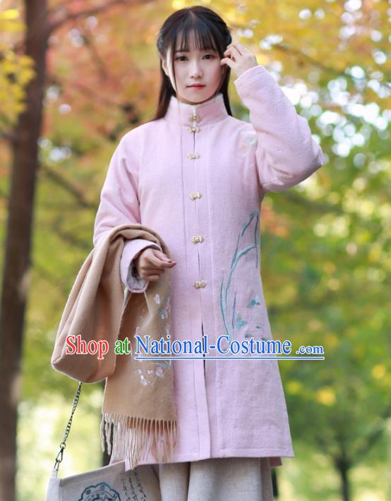 Traditional Chinese National Costume Embroidered Hanfu Coats Tangsuit Dust Coat for Women