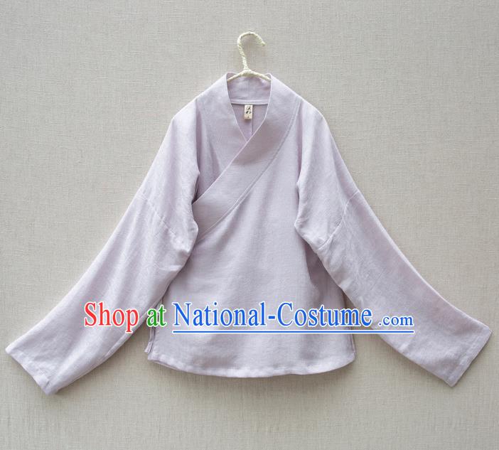 Traditional Chinese National Costume Cheongsam Purple Blouse Tangsuit Shirts for Women