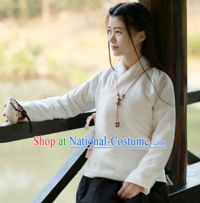 Traditional Chinese National Costume Cheongsam Cotton-padded Blouse Tangsuit Shirts for Women