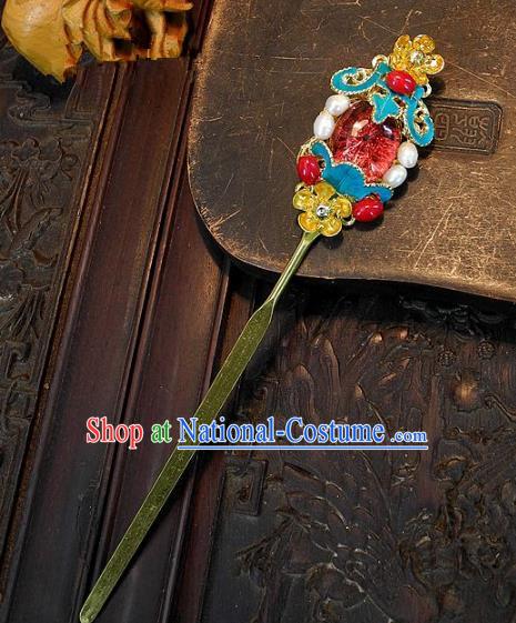 Chinese Handmade Classical Cloisonne Hair Accessories Ancient Wedding Hair Stick Hairpins for Women