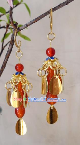 Asian Chinese Traditional Handmade Agate Earrings Jewelry Accessories Eardrop for Women