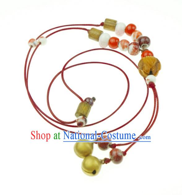 Traditional Chinese Pendant Accessories Bells Red Necklace for Women