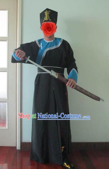 Traditional Chinese Stage Performance Costume Ancient Imperial Bodyguard Hanfu Clothing for Men