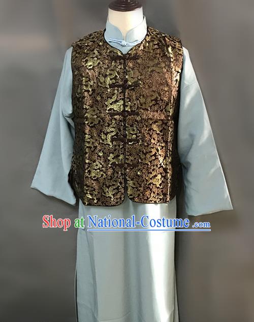 Traditional Chinese Stage Performance Costume Ancient Qing Dynasty Royal Highness Long Robe for Men