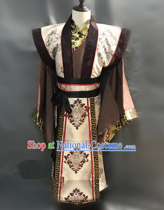 Traditional Chinese Stage Performance Costume Ancient Three Kingdoms Period Minister Cao Cao Clothing for Men