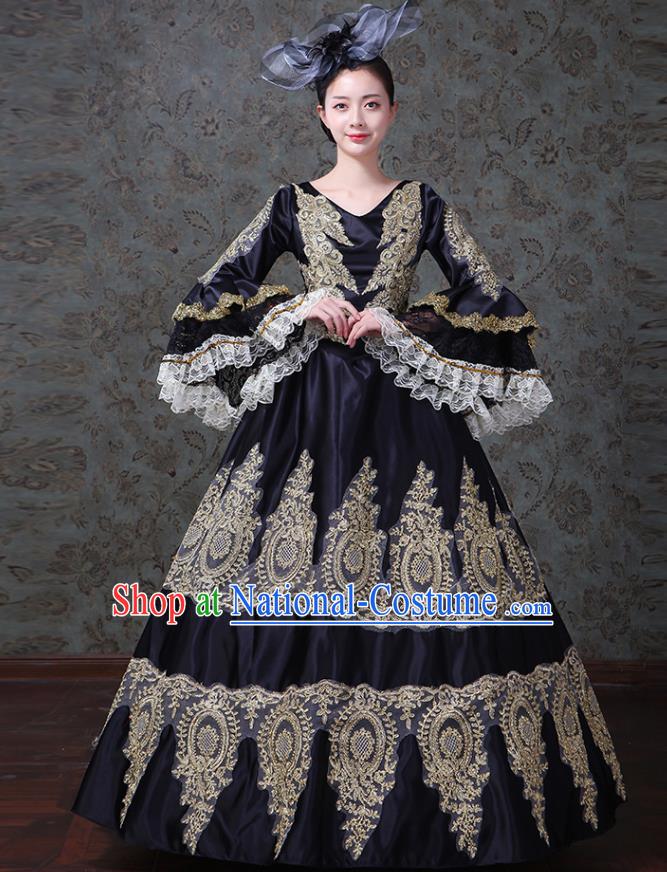 Traditional European Court Princess Renaissance Costume Stage Performance Middle Ages Dowager Dress Clothing for Women