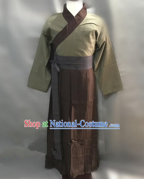 Traditional Chinese Stage Performance Costume Ancient Song Dynasty Husbandman Swordsman Clothing for Men