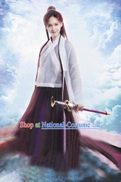 Traditional Chinese Ming Dynasty Swordswoman Costume Ancient Fairy Clothing for Women