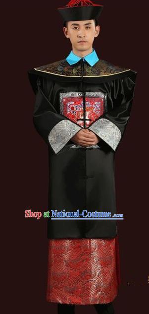 Traditional China Ancient Qing Dynasty Royal Highness Costume Manchu Minister Gwanbok for Men