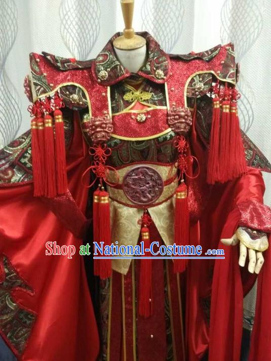 Ancient Chinese Costume hanfu Chinese Wedding Dress traditional china Cosplay Swordsman Wig Clothing Headwear