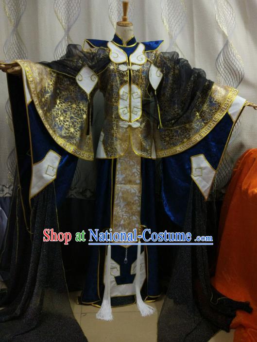 China Ancient Cosplay Swordsman Costume Knight Fancy Dress Hanfu Clothing for Men