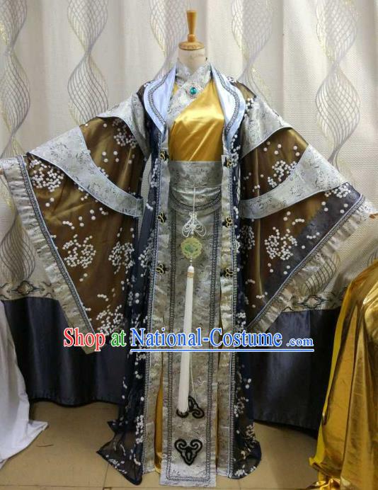 China Ancient Cosplay Swordsman Costume Royal Emperor Knight Fancy Dress for Men