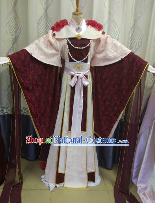 China Ancient Cosplay Han Dynasty Princess Costume Fairy Fancy Dress Traditional Hanfu Clothing for Women