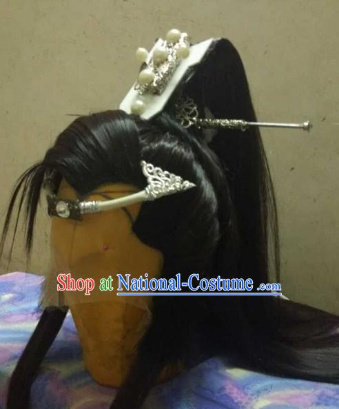 Ancient Chinese Costume hanfu Chinese Wedding Dress traditional china Cosplay Swordsman Wig Clothing Headwear