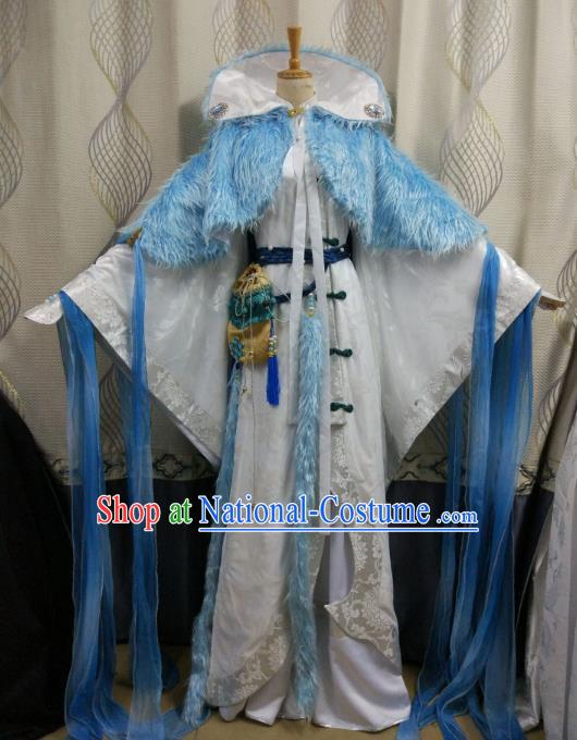 China Ancient Cosplay Swordsman Nobility Childe Costume Knight Fancy Dress for Men