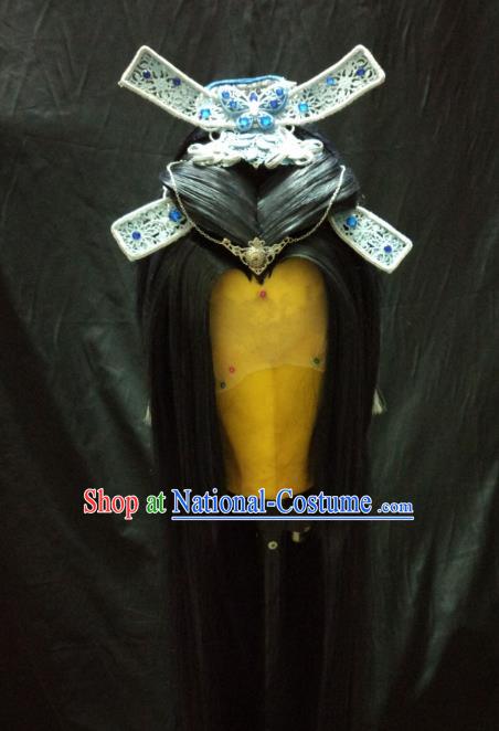 Traditional China Ancient Cosplay Asmodians Princess Swordswoman Wig and Hair Accessories