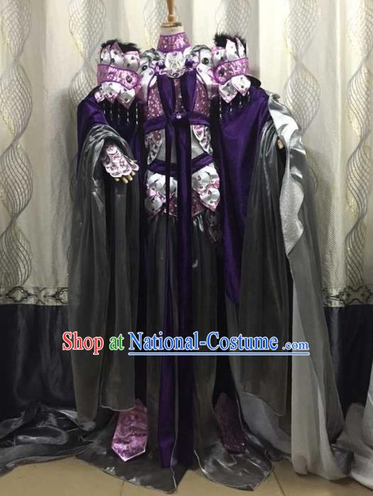 China Ancient Cosplay Female General Costume Traditional Halloween Swordsman Hanfu Clothing for Women