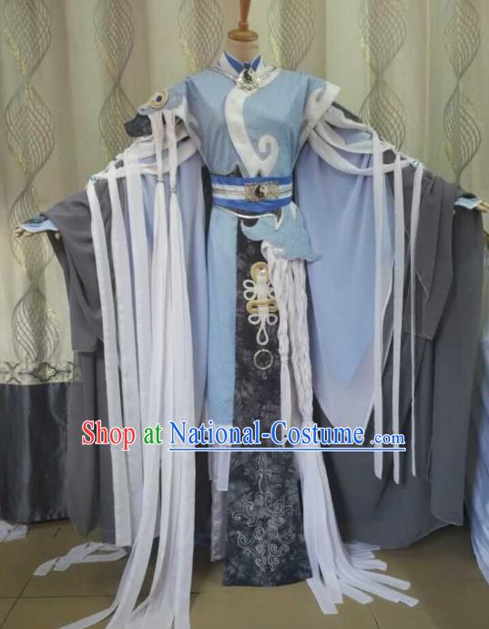 Traditional China Ancient Cosplay Taoist Priest Costume Halloween Swordsman Clothing for Men