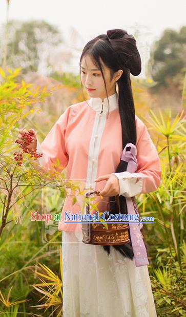 China Traditional Ming Dynasty Young Lady Costume Ancient Princess Embroidered Dress for Women