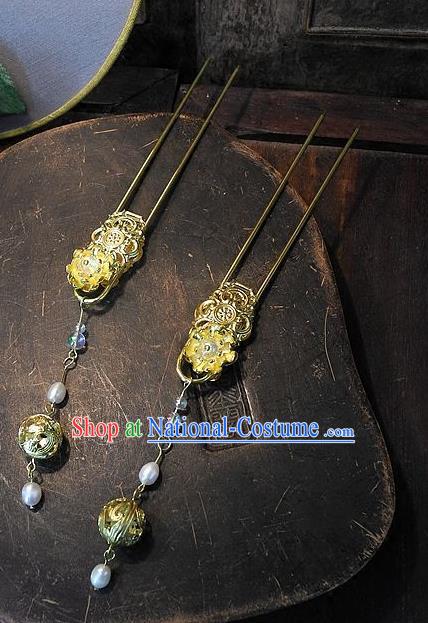 Chinese Handmade Classical Hair Accessories Ancient Wedding Hanfu Hair Stick Hairpins Headwear for Women