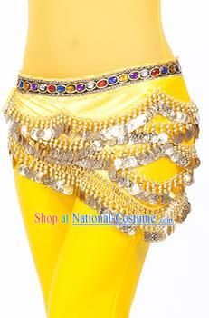 Traditional Asian Indian Belly Dance Waist Accessories Yellow Waistband India National Dance Belts for Women