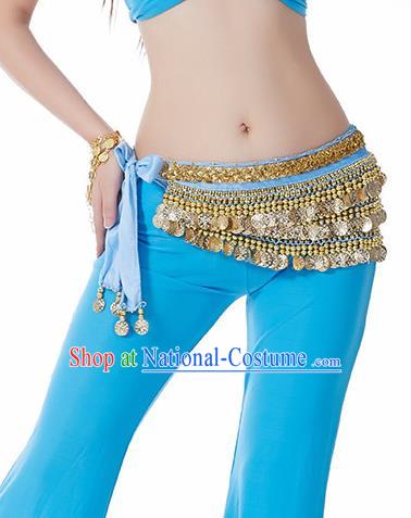 Blue Waistband Asian Indian Belly Dance Waist Accessories India National Dance Belts for Women