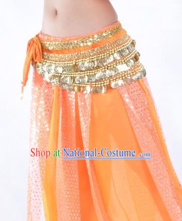 Orange Waistband Asian Indian Belly Dance Waist Accessories India National Dance Belts for Women