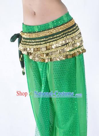 Green Waistband Asian Indian Belly Dance Waist Accessories India National Dance Belts for Women