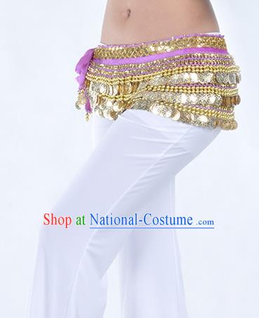 Purple Waistband Asian Indian Belly Dance Waist Accessories India National Dance Belts for Women