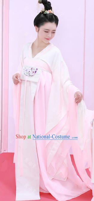 Asian Chinese Ancient Tang Dynasty Palace Lady Costume and Headpiece Complete Set for Women