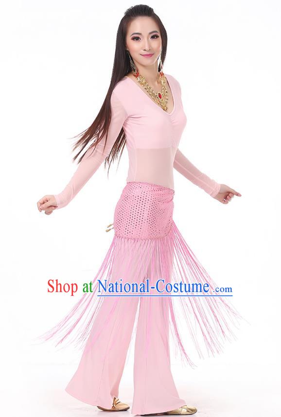 Asian Indian Belly Dance Pink Costume Stage Performance India Raks Sharki Dress for Women