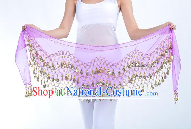 Asian Indian Belly Dance Lilac Silk Waistband Accessories India Raks Sharki Belts for Women