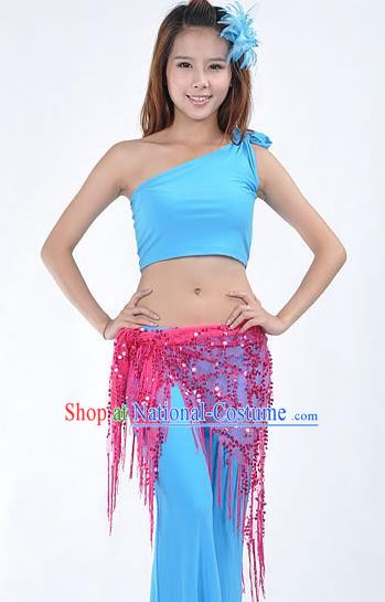 Asian Indian Belly Dance Paillette Rosy Buttocks Scarf Waistband India Raks Sharki Belts for Women