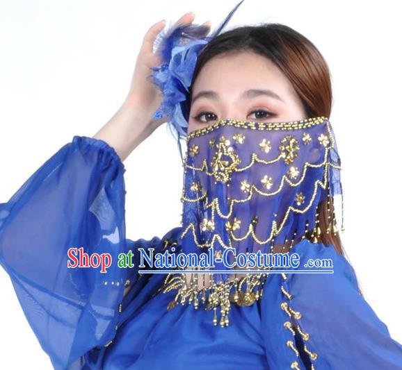 Asian Indian Belly Dance Royalblue Veil India National Dance Mask Veil for Women