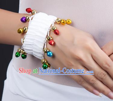 Oriental Indian Belly Dance Accessories White Bracelets India Raks Sharki Bells Bangle for Women