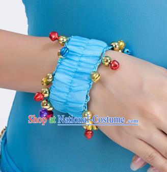 Oriental Indian Belly Dance Accessories Blue Bracelets India Raks Sharki Bells Bangle for Women