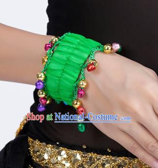 Oriental Indian Belly Dance Accessories Green Bracelets India Raks Sharki Bells Bangle for Women