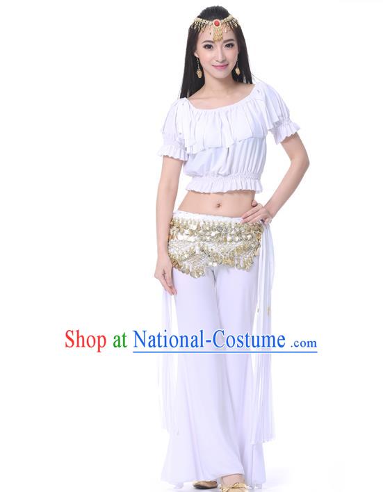 Indian Belly Dance White Uniform India Raks Sharki Dress Oriental Dance Rosy Clothing for Women