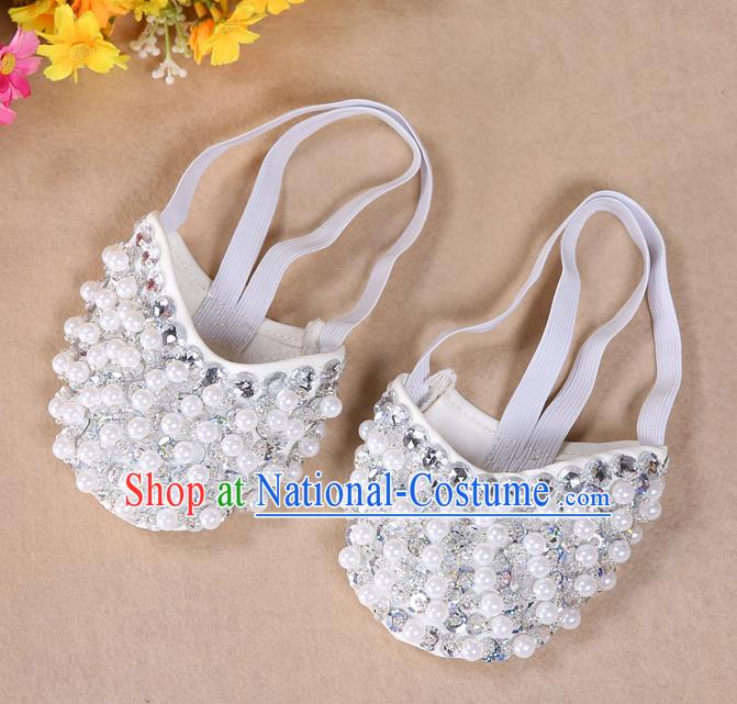 Asian Indian Belly Dance Shoes India Traditional Dance Beads Soft Shoes for for Women