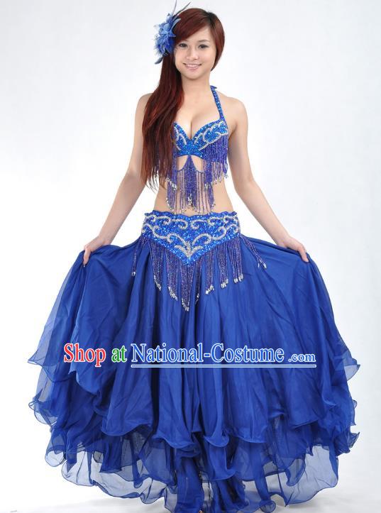 Indian Belly Dance Royalblue Costume India Raks Sharki Dress Oriental Dance Clothing for Women