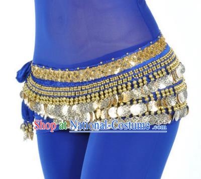 Asian Indian Belly Dance Paillette Royalblue Waist Accessories Waistband India Raks Sharki Belts for Women