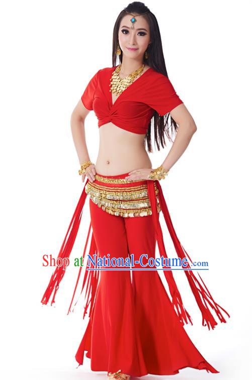 Indian Belly Dance Costume India Raks Sharki Red Uniform Oriental Dance Clothing for Women