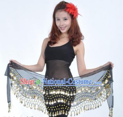 Asian Indian Belly Dance Waist Accessories Black Waistband India Raks Sharki Belts for Women