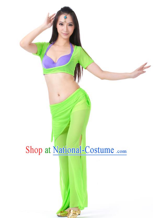 Asian Indian Belly Dance Green Uniform India Raks Sharki Dress Oriental Dance Clothing for Women