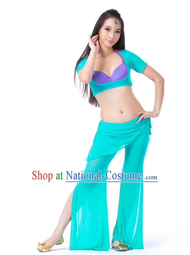 Asian Indian Belly Dance Lake Blue Uniform India Raks Sharki Dress Oriental Dance Clothing for Women