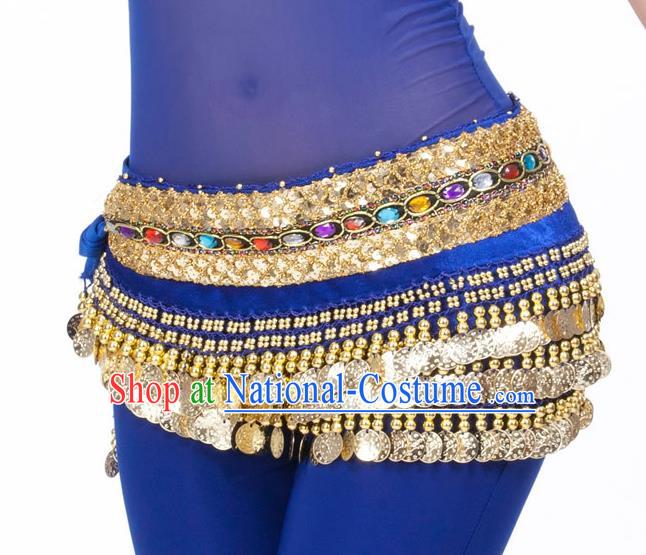 Asian Indian Belly Dance Diamante Waist Accessories Royalblue Waistband India Raks Sharki Belts for Women