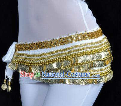 Asian Indian Traditional Belly Dance White Waist Accessories Waistband India Raks Sharki Belts for Women