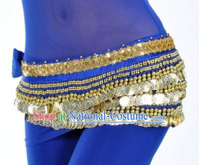 Asian Indian Traditional Belly Dance Royalblue Waist Accessories Waistband India Raks Sharki Belts for Women