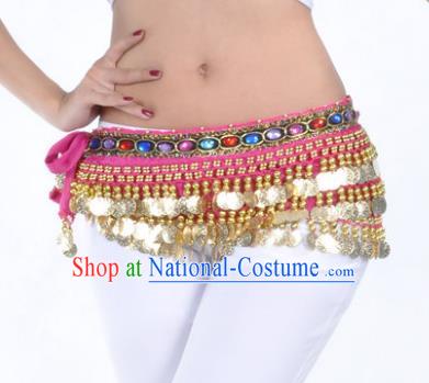 Asian Indian Traditional Belly Dance Rosy Belts Waistband India Raks Sharki Waist Accessories for Women