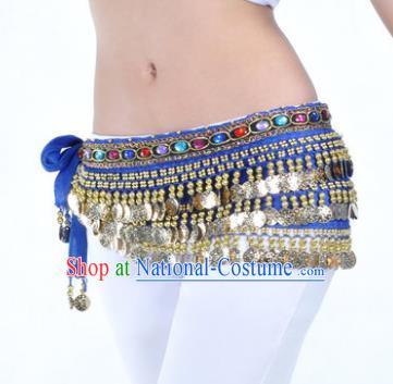 Asian Indian Traditional Belly Dance Royalblue Belts Waistband India Raks Sharki Waist Accessories for Women